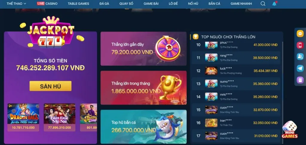 Giao diện trò chơi nổ hũ và bắn cá gee88 app
